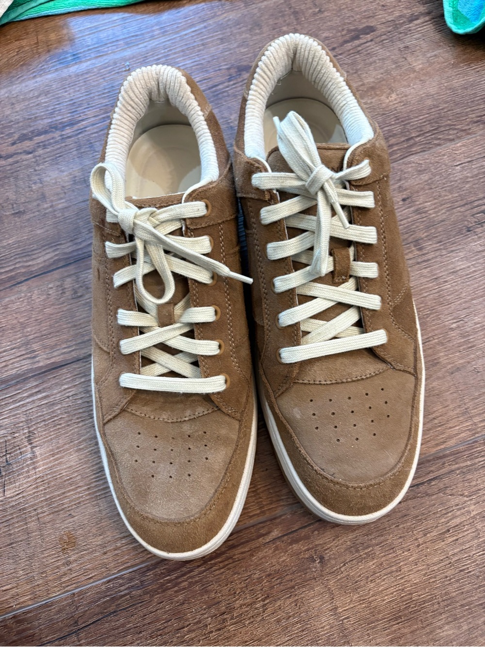 Vince Men's Suede Sneakers in Brown with Cream Laces